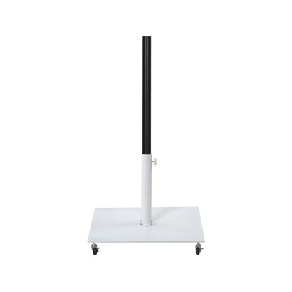 Fiji Black Fabric / Matte White Aluminum Patio Umbrella with Base Sets