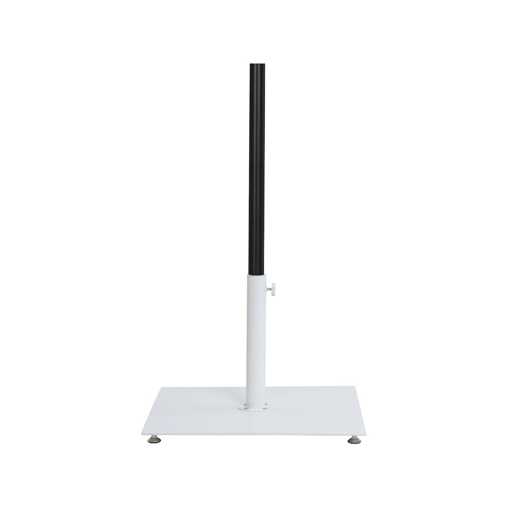 Fiji Black Fabric / Matte White Aluminum Patio Umbrella with Base Sets