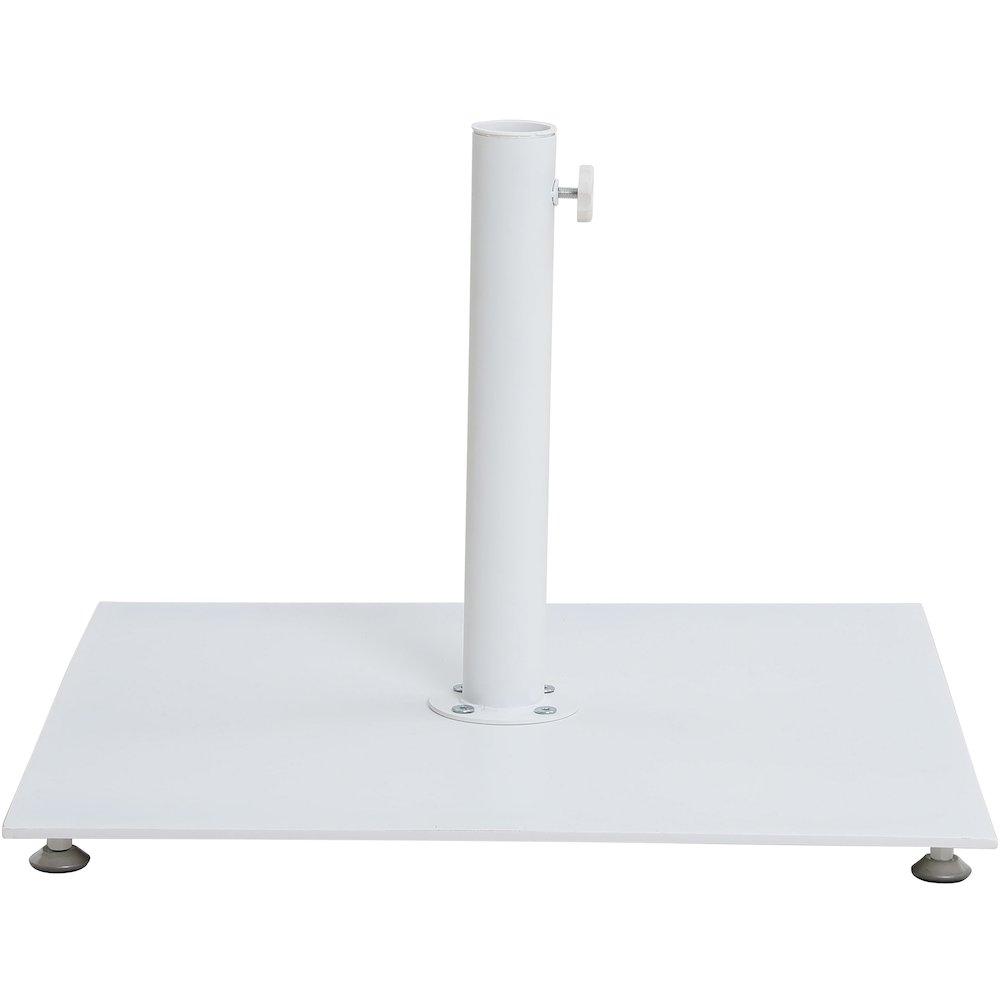Fiji Black Fabric / Matte White Aluminum Patio Umbrella with Base Sets