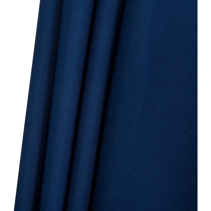 Amalfi Navy With Cream Piping / Matte White Metal Patio Umbrella with Base Sets