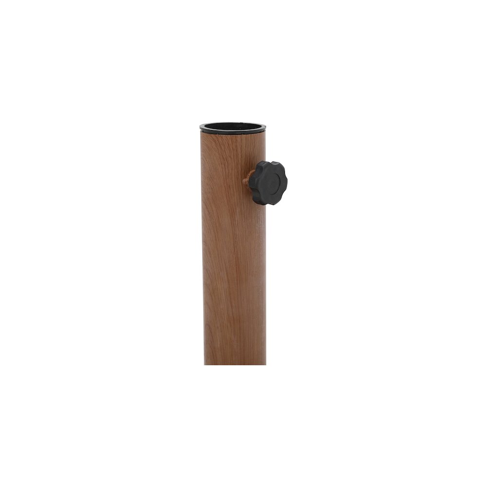 Amalfi Black With Cream Piping / Teak Metal Patio Umbrella with Base Sets
