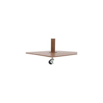 Amalfi Black With Cream Piping / Teak Metal Patio Umbrella with Base Sets