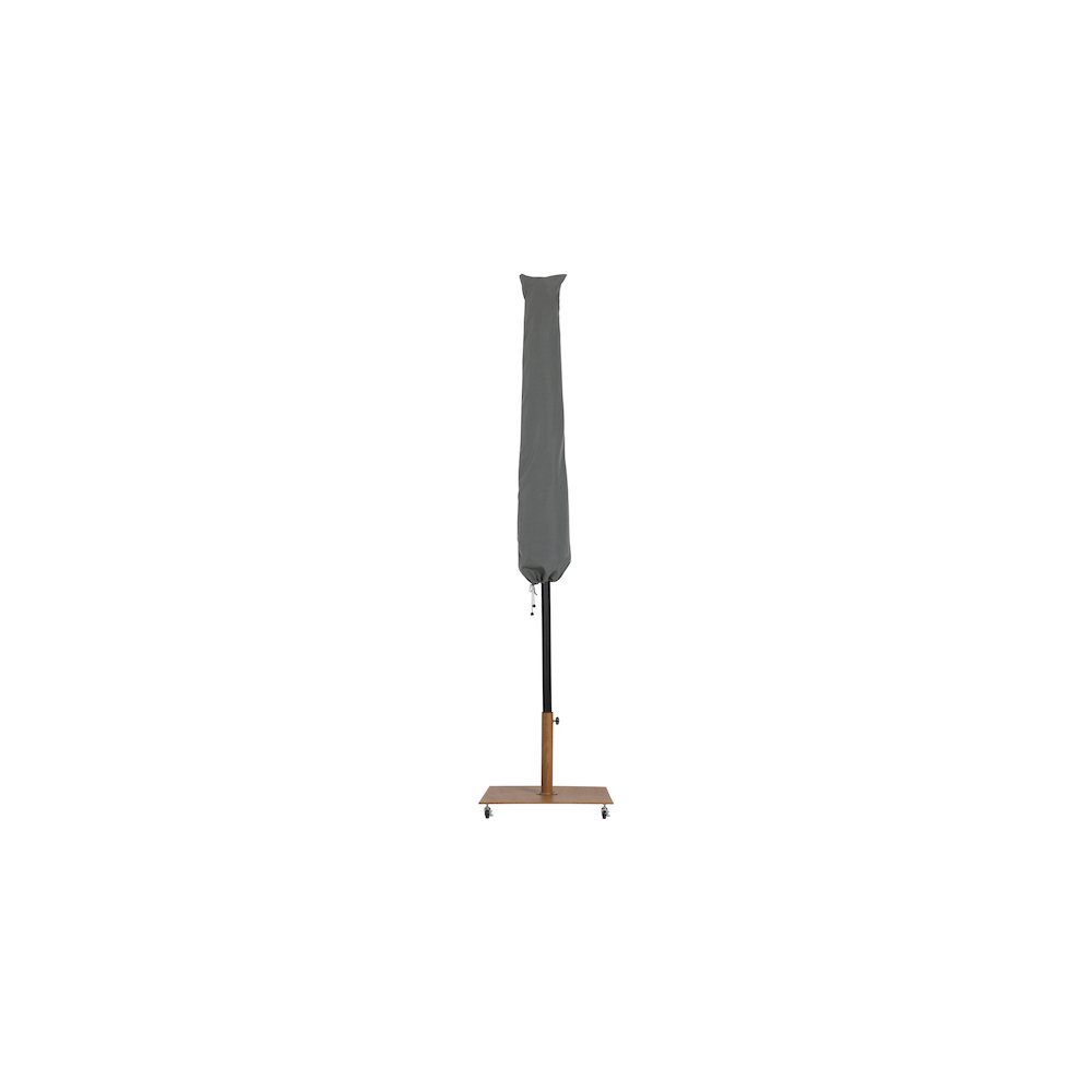 Amalfi Black With Cream Piping / Teak Metal Patio Umbrella with Base Sets