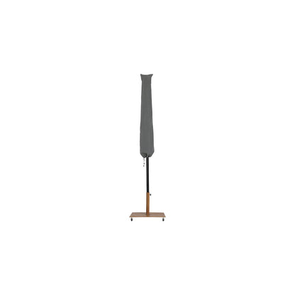 Amalfi Black With Cream Piping / Teak Metal Patio Umbrella with Base Sets