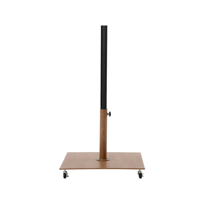 Amalfi Black With Cream Piping / Teak Metal Patio Umbrella with Base Sets