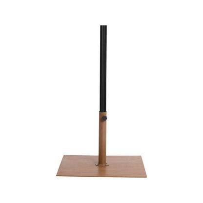 Amalfi Black With Cream Piping / Teak Metal Patio Umbrella with Base Sets