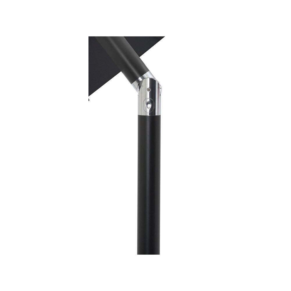 Amalfi Black With Cream Piping / Matte White Metal Patio Umbrella with Base Sets