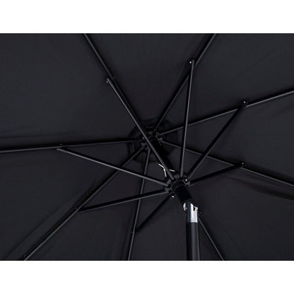 Amalfi Black With Cream Piping / Teak Metal Patio Umbrella with Base Sets