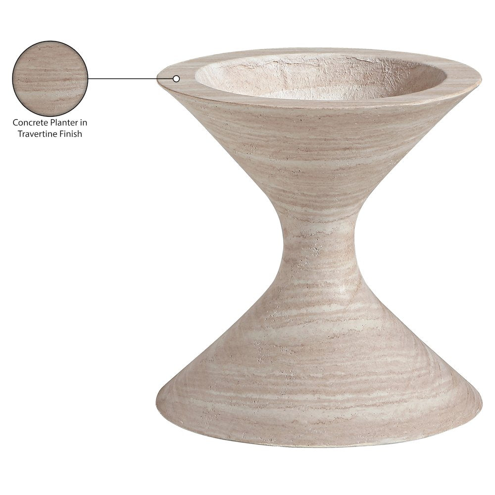 Vessa Travertine Indoor / Outdoor Concrete Planter