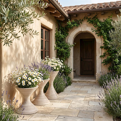 Vessa Travertine Indoor / Outdoor Concrete Planter
