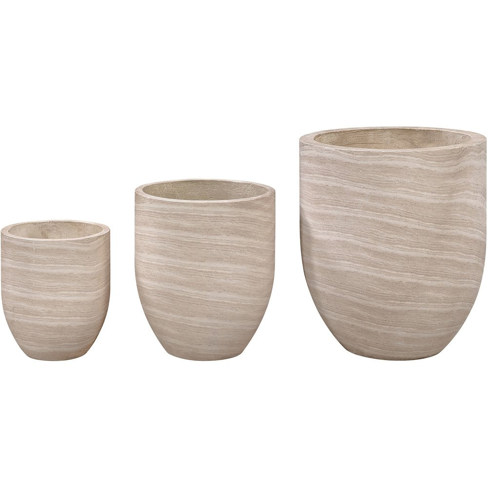 Florique Travertine Indoor / Outdoor Concrete Planter
