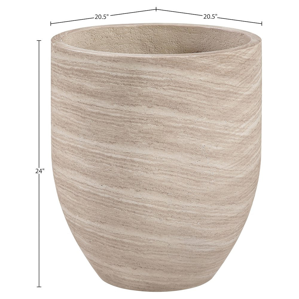 Florique Travertine Indoor / Outdoor Concrete Planter