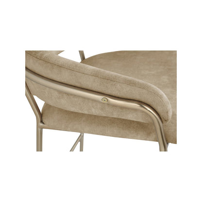 Yara Beige Velvet Counter Stool