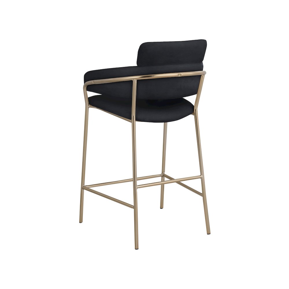 Yara Black Velvet Counter Stool