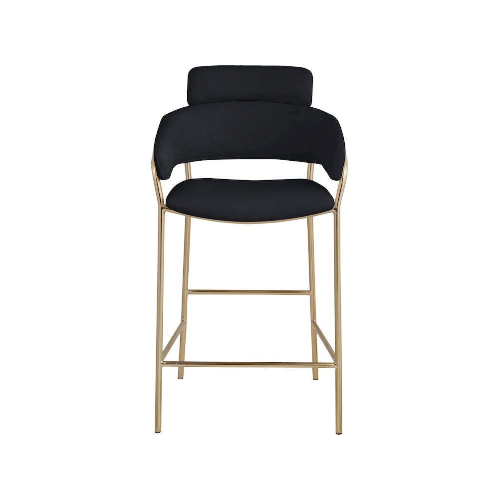 Yara Black Velvet Counter Stool