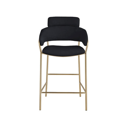 Yara Black Velvet Counter Stool