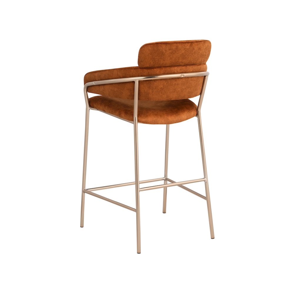 Yara Cognac Velvet Counter Stool