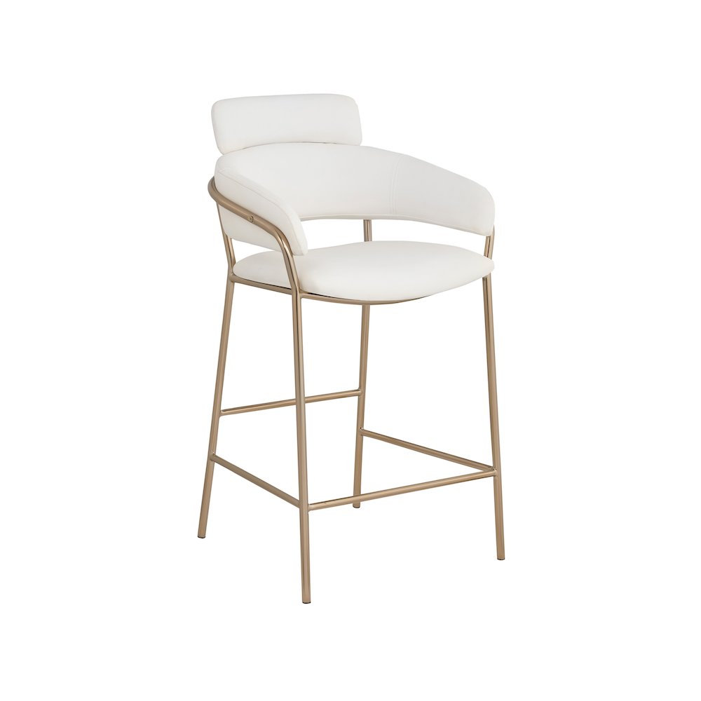 Yara Cream Vegan Leather Counter Stool