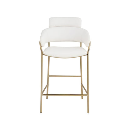 Yara Cream Vegan Leather Counter Stool