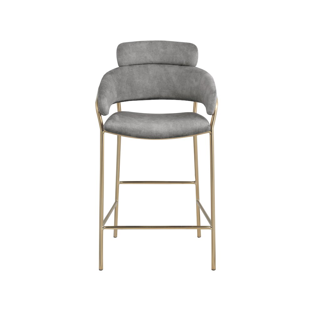 Yara Grey Velvet Counter Stool