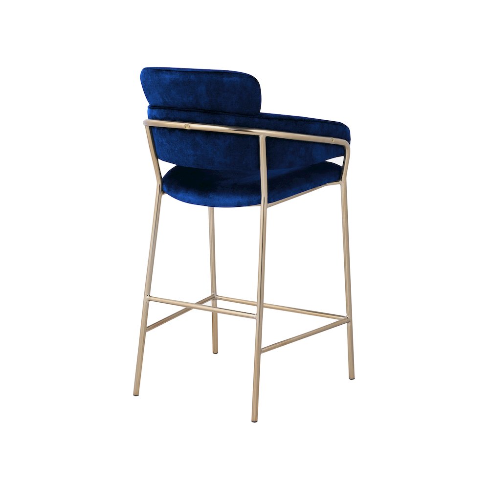 Yara Navy Velvet Counter Stool