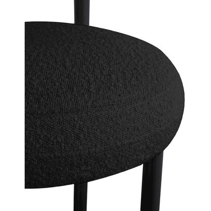 Bordeaux Black Boucle Fabric Stool, Set of 2