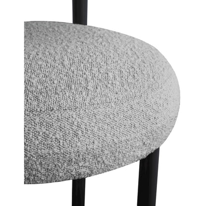 Bordeaux Grey Boucle Fabric Stool, Set of 2