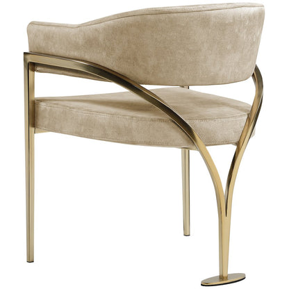 Madelyn Beige Velvet Dining Chair, Set of 2