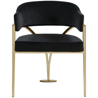 Madelyn Black Velvet Dining Chair, Set of 2