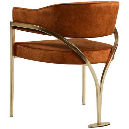Madelyn Cognac Velvet Dining Chair, Set of 2