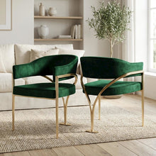 Gold Velvet Dining Chairs Set of 2 with Contemporary Design and Durable Frame
