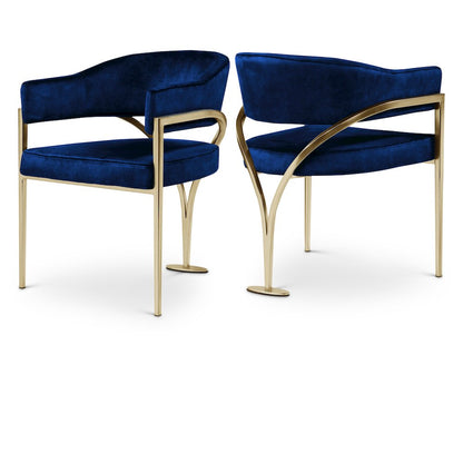 Madelyn Navy Velvet Dining Chair, Set of 2