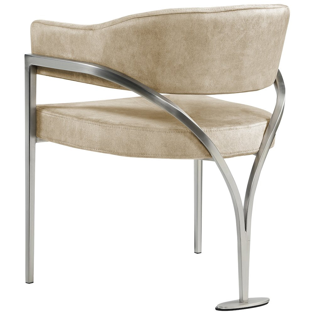 Madelyn Beige Velvet Dining Chair, Set of 2