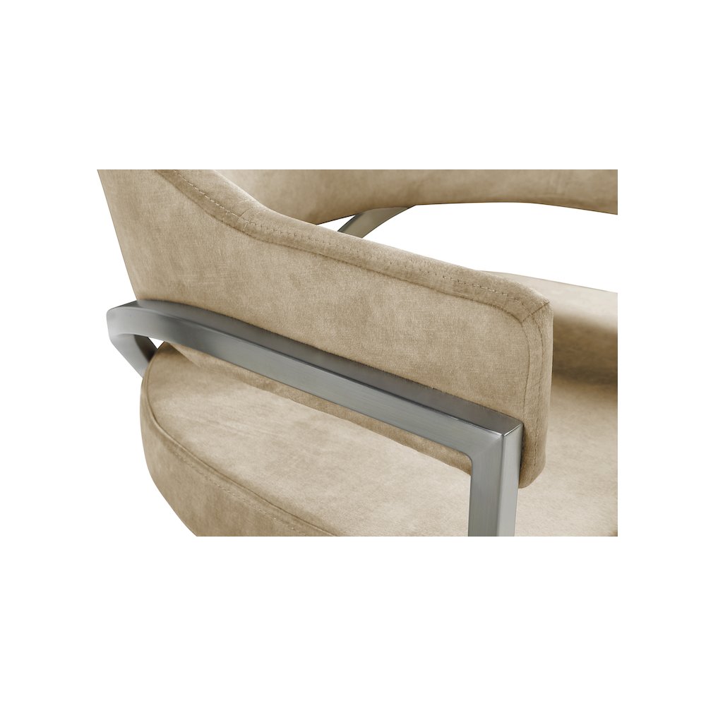 Madelyn Beige Velvet Dining Chair, Set of 2
