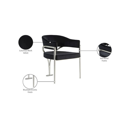 Madelyn Black Velvet Dining Chair, Set of 2