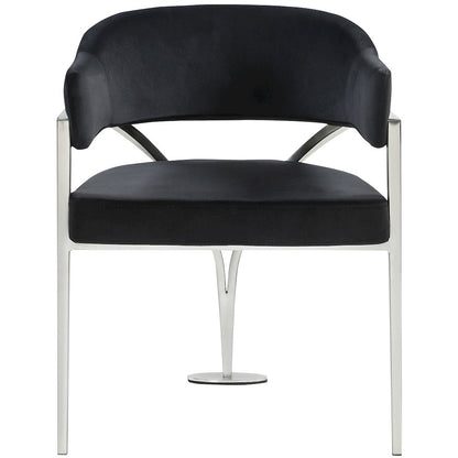 Madelyn Black Velvet Dining Chair, Set of 2