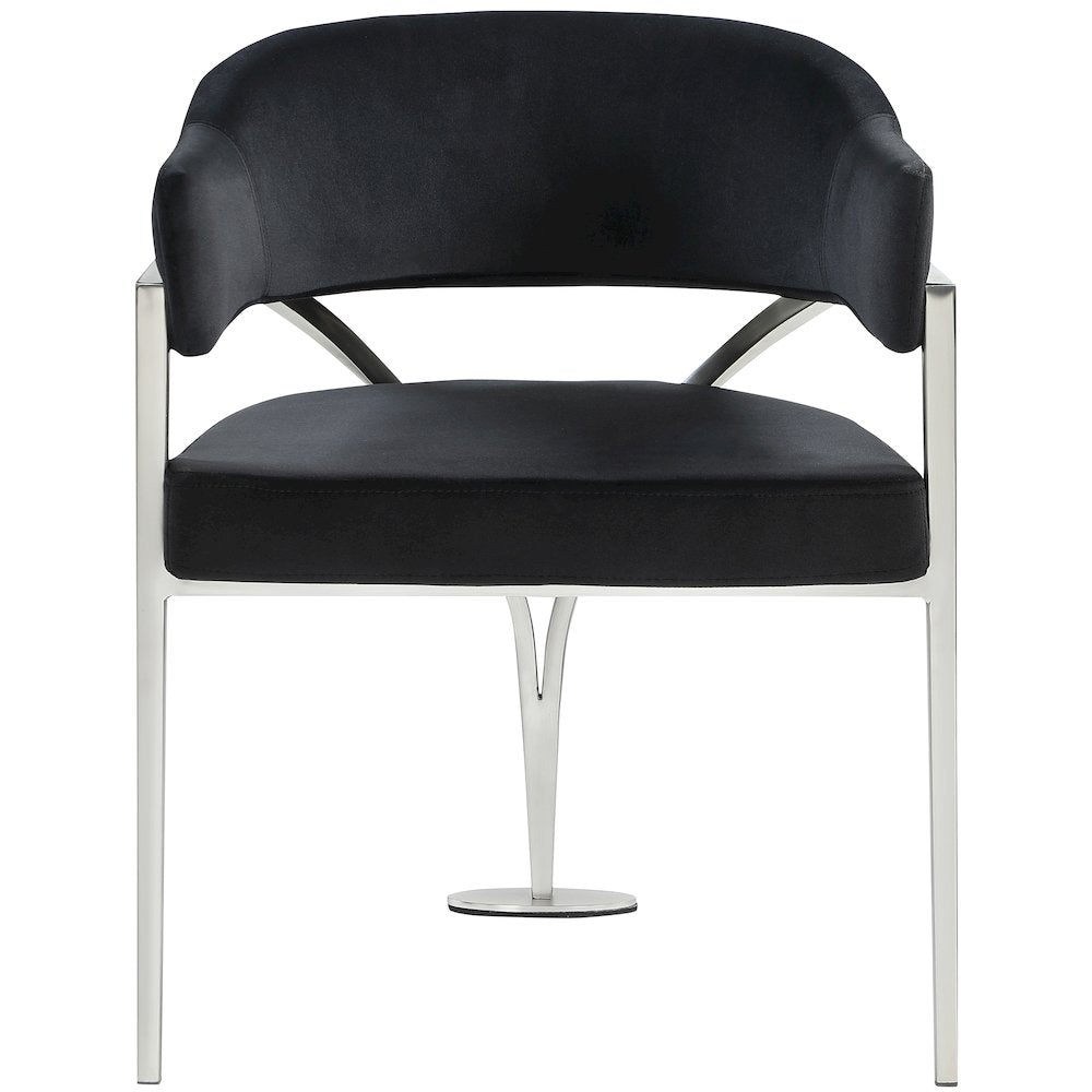 Madelyn Black Velvet Dining Chair, Set of 2