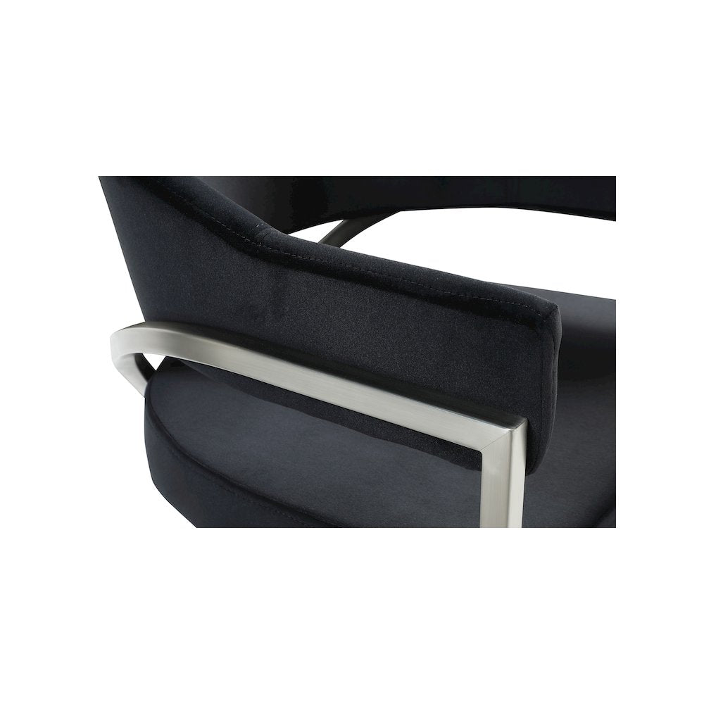 Madelyn Black Velvet Dining Chair, Set of 2