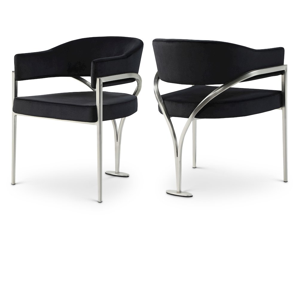 Madelyn Black Velvet Dining Chair, Set of 2