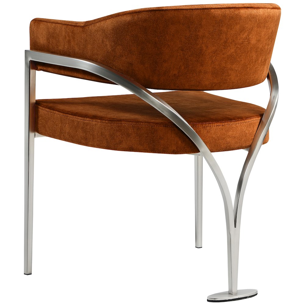 Madelyn Cognac Velvet Dining Chair, Set of 2
