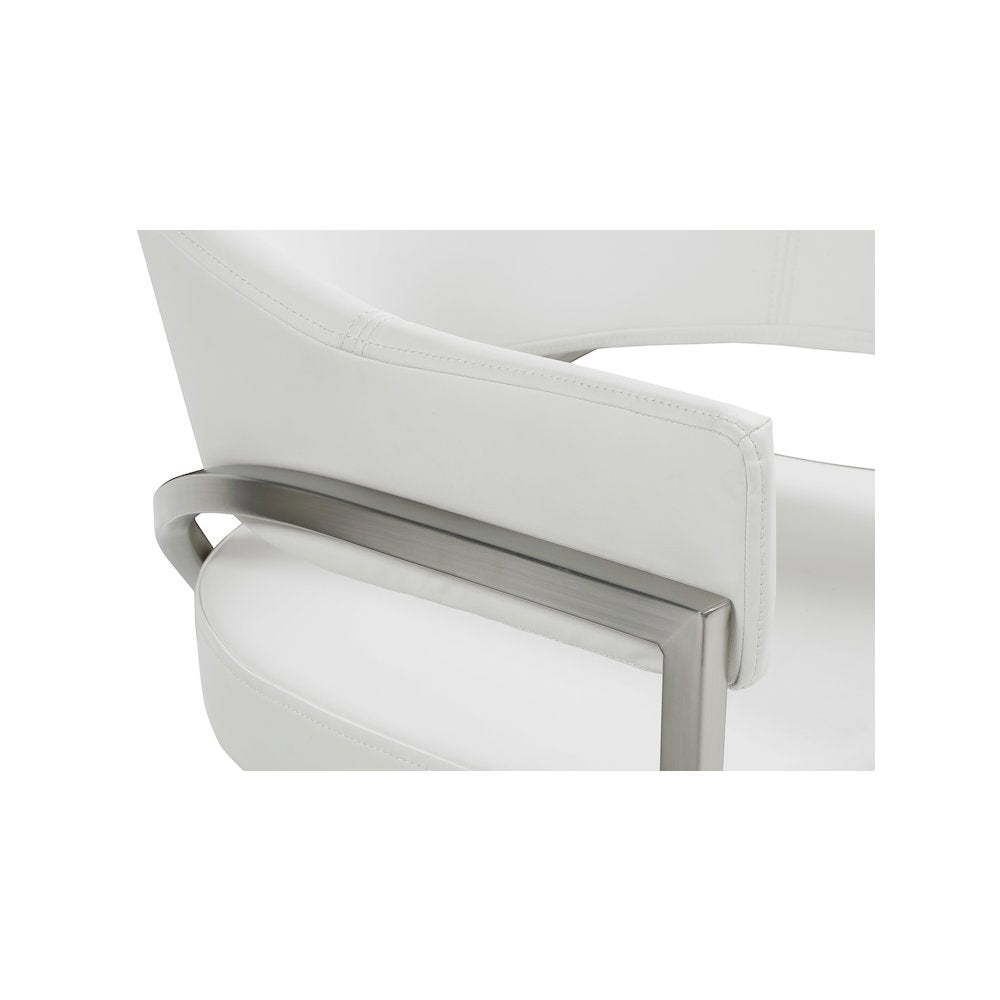 Madelyn Cream Vegan Leather Dining Chair, Set of 2