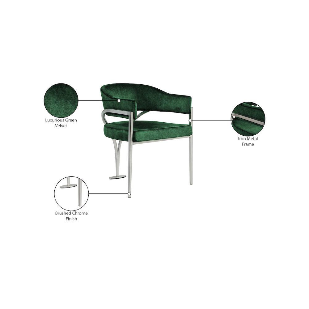 Madelyn Green Velvet Dining Chair, Set of 2
