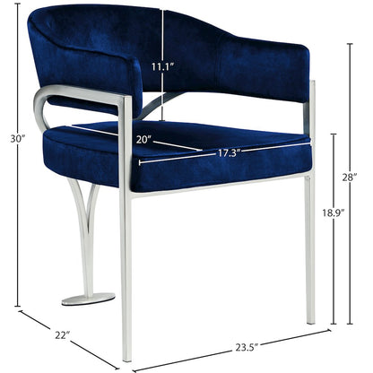 Madelyn Navy Velvet Dining Chair, Set of 2