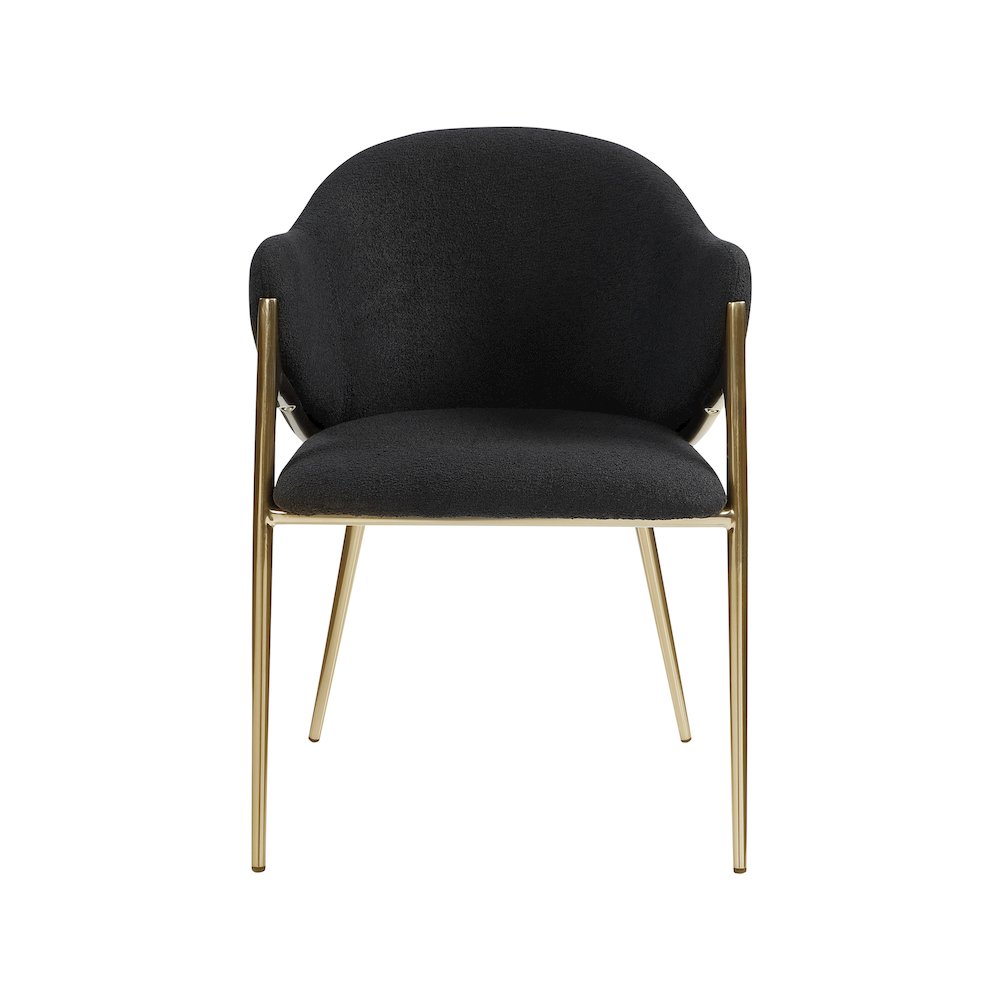 Nial Black Boucle Fabric Dining Chair, Set of 2