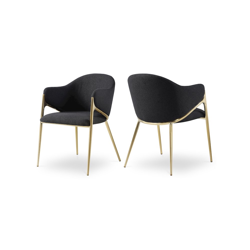Nial Black Boucle Fabric Dining Chair, Set of 2