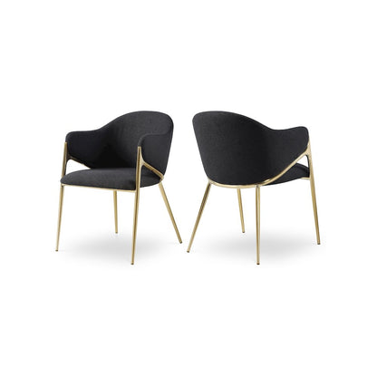 Nial Black Boucle Fabric Dining Chair, Set of 2
