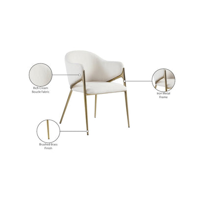 Nial Cream Boucle Fabric Dining Chair, Set of 2