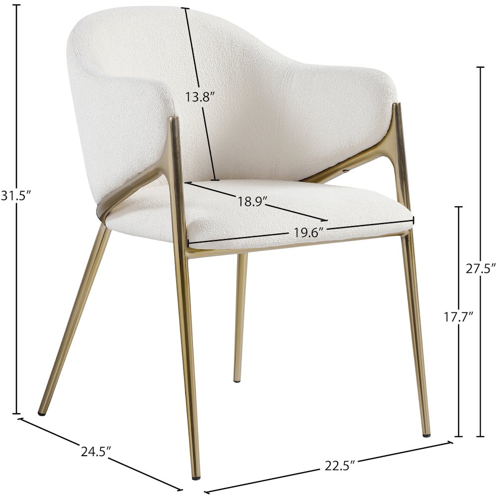 Nial Cream Boucle Fabric Dining Chair, Set of 2