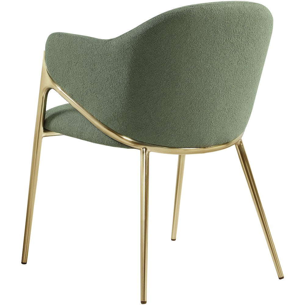 Nial Green Boucle Fabric Dining Chair, Set of 2