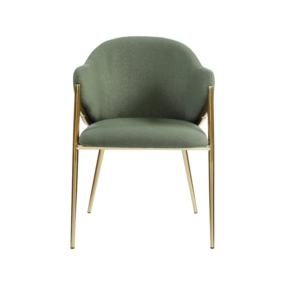 Nial Green Boucle Fabric Dining Chair, Set of 2
